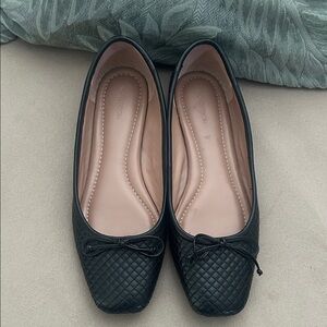 Nordstrom Black Textured ballet flats size 9